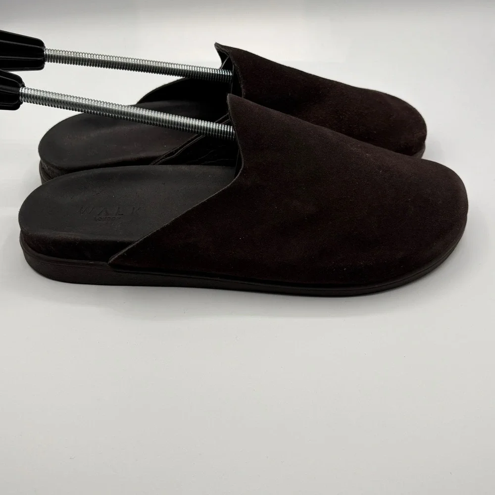 Walk London Clogs Mens Size 12 Brown Suede Mules Slip On Casual Minimalist